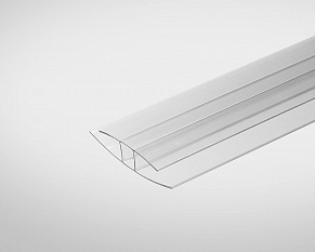 Профиль неразъемный соединительный для поликарбоната 6 мм прозрачный 6 м Колибри