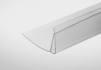 Профиль пристенный для поликарбоната Полигаль Практичный прозрачный 8-10мм, 6м