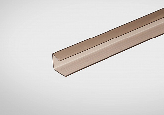 Профиль торцевой для поликарбоната 16мм бронзовый 2,1м