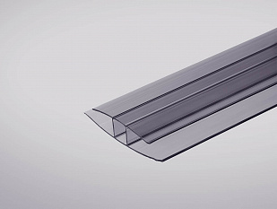 Профиль неразъемный соединительный для поликарбоната 8мм графитовый 6 м Практичный