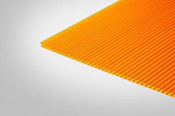 Сотовый поликарбонат КОЛИБРИ оранжевый 55% 6,0 мм 2100x6000 мм