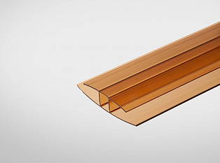 Профиль неразъемный соединительный для поликарбоната 4 мм янтарный 3 м Колибри