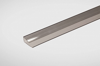 Профиль торцевой для поликарбоната 10мм графитовый 2,1 м Практичный