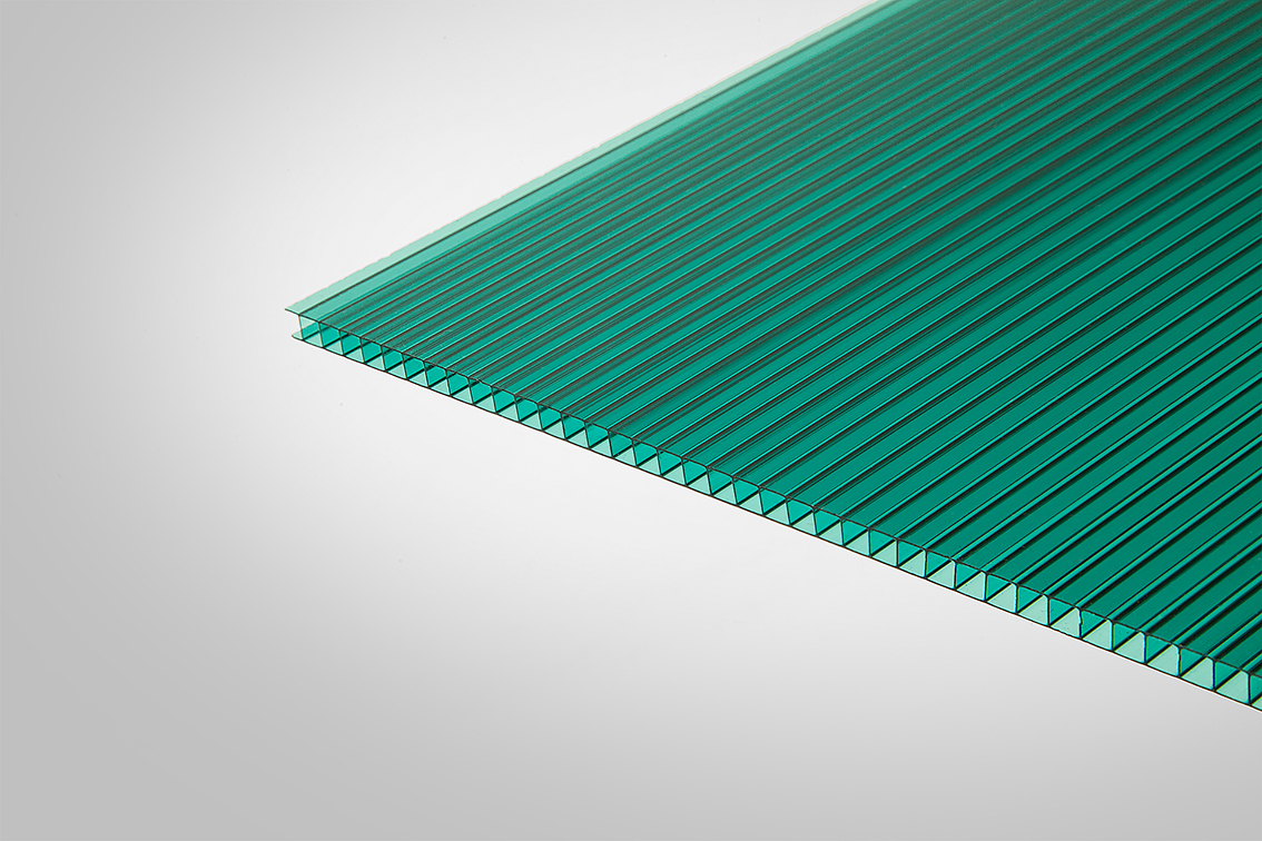 Сотовый поликарбонат Полигаль Практичный зеленый 4,0 мм 2100x6000 мм 30%